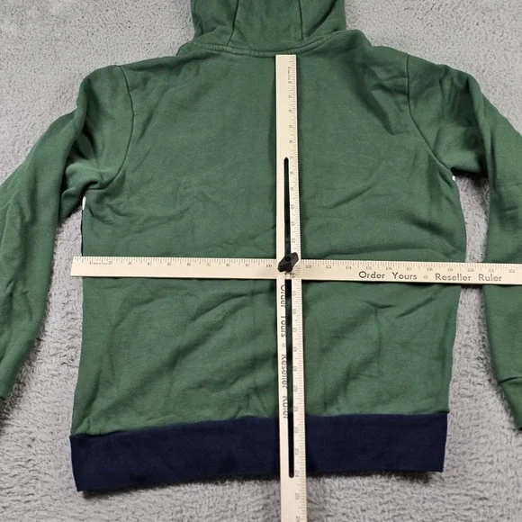 Lacoste Sport Hoodie Mens Medium Green White Navy Full Zip Sweatshirt Jacket - Picture 7 of 10